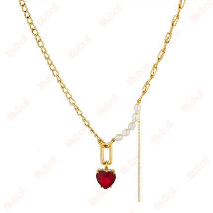 ruby necklace hip hop style